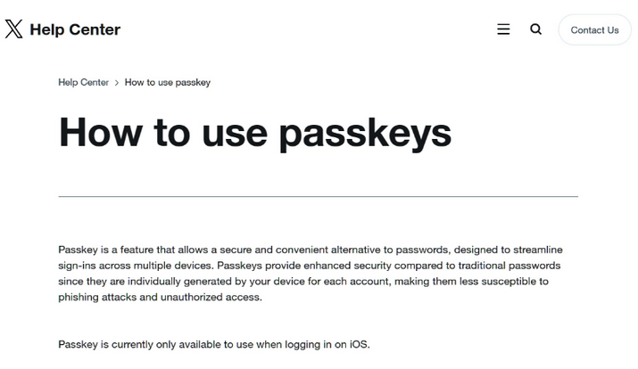 宝清苹果维修店铺分享iOS用户如何通过通行密钥(Passkey)登录 